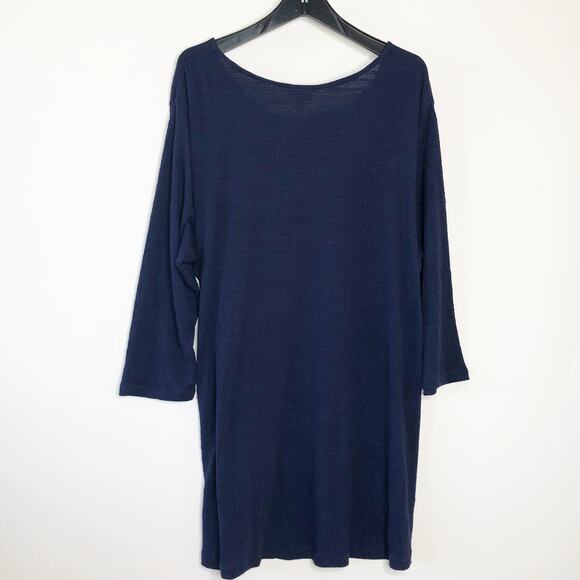 Avenue 26 |28 Tunic Top Blue Stretchy Scoop Neck Soft Textured - Picture 2 of 4